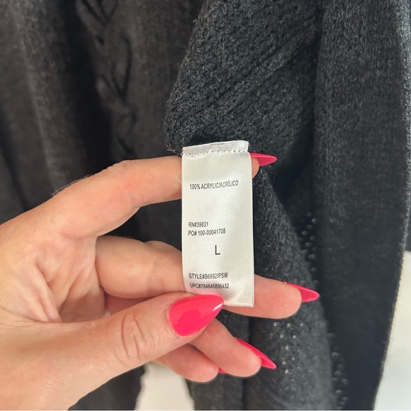 NWT Democracy Lace Up Back Open Front Knit Cardigan Sweater Women’s Size Large - Picture 4 of 7